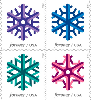 Geometric Snowflakes 2015 - Booklets of 100 stamps